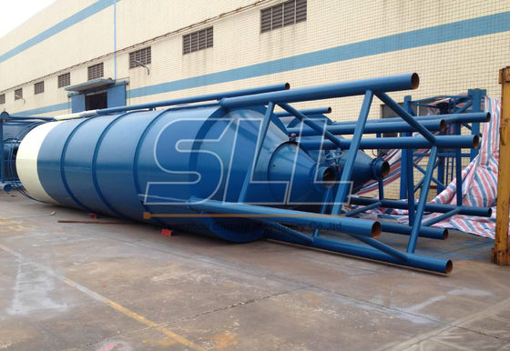 China Horizontaler 35 Tonnen-Zement weggelaufener Silo für Be- und Entladungs-Anlagen fournisseur